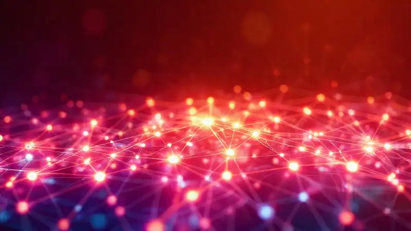 Redes futuristas vibrantes, conectadas y conceptuales